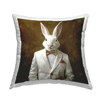 Stupell Industries Vintage Fashion Hare Decorative Printed Throw Pillow, 18 x 18
