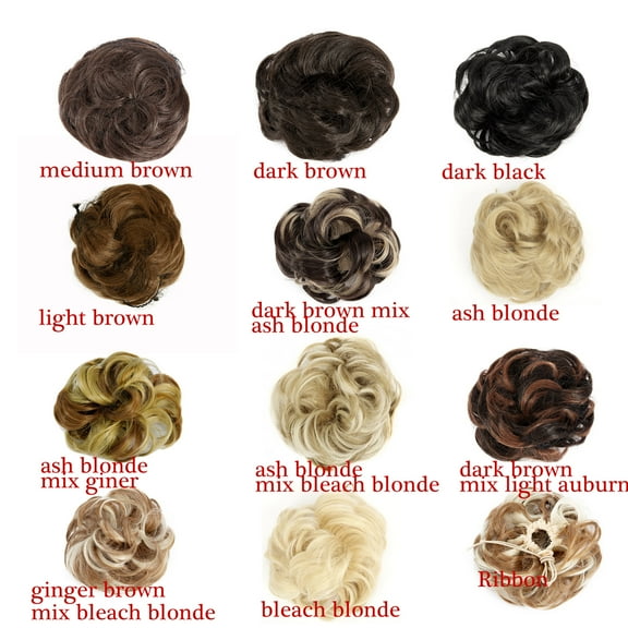 LELINTA Synthetic Hair Scrunchies Bridal Hair Bun Updo Scrunchy Synthetic Hair Pieces Extension for Women