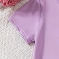 thumbnail image 4 of Girls' Purple Tulip Print Coordinated Outfit - Soft Stretch Short-Sleeve Top & Flared Pants 2-Piece Set for Kidss & Little Girls (2-8 Years),Size 4-5 T, 4 of 6