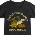 thumbnail image 3 of Instant Message - Dinosaur - Friends Come in Every Shape & Size - Toddler & Youth Girls Short Sleeve Graphic T-Shirt, 3 of 6