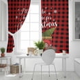 thumbnail image 5 of Fsddascl Red Plaid Christmas Blackout Curtains for Bedroom/Living Room, Thermal Insulated Kitchen Curtains, Truck Xmas Tree Snowflake Pastoral Grommet Darkening Window Treatment Drapes 52"x72"x2, 5 of 6
