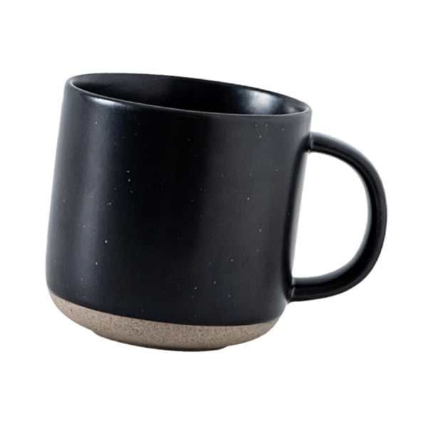 Taza de café de cerámica, taza de té para adultos y niños, taza de leche reutilizable de 350ml, taza de café para bebidas, café con leche, jugo, cocin Negro