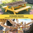 thumbnail image 6 of Farmhouse Table Cloths for 3 Foot Rectangle Tables, Vintage Country Texas Star Plaid Wooden Grain Patio Waterproof Elastic Fitted Tablecloths, Washable Rectangular Table Cover for Camping, 6 of 8