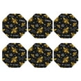 thumbnail image 2 of Disketp Hohey Bee Golden Embroidery Funny Coasters,6 Pcs Leather Coasters With Holder, Perfect Housewarming Hostess Gifts,Protect Furniture From Water Marks Scratch And Damage, 2 of 9