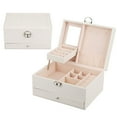 thumbnail image 4 of Jewelry Box Pu Leather Jewelry Box Large Capacity Jewelry Box Jewelry Box For Women Household Jewelry Storage Box Waterproof PU Leather Jewelry Case Double Layer Partition Large, 4 of 8