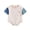 Dark Blue, variant on Otqutp 2024 Clothes for Toddler Boys Girls Short Sleeve Patchwork Colour Romper Bodysuits With Pockets 0 to 24 Months