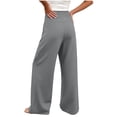 thumbnail image 6 of VBVC Women's High Waisted Wide Leg Yoga Pants , Flowy Stretchy Trousers For Women,Ladies' Casual Palazzo Pants with Pockets,Gray,S-2XL, 6 of 10
