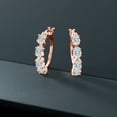 thumbnail image 4 of Gem Stone King 18K Rose Gold Plated Silver Hoop Earrings Set with White Zirconia, 4 of 4