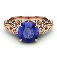 thumbnail image 2 of Natural Bluish Violet Tanzanite Engagement Ring In 14k Rose Gold, 2 of 4