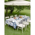 thumbnail image 4 of Outdoor Tablecloth with Umbrella Hole for Patio/Picnic/Party/Camping, Coastal Blue Coral Waterproof Table Cloth Rectangle Table Cover Washable, Summer Ocean Starfish Nautical Vintage (60"x 120"), 4 of 8