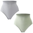 thumbnail image 2 of YWDJ Women's Shaping Briefs Underwear 2 Pack Breathable Lightweight High Waist No Show Ladies Comfortable Solid Color High Waist Warm Belly Hip Lift Thin Waist Panties Underwear Gray,Green M, 2 of 9