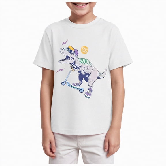 Duqingm Teen Boy Shirts Boys Short Sleeve Graphic T-Shirt White,13-14 Years