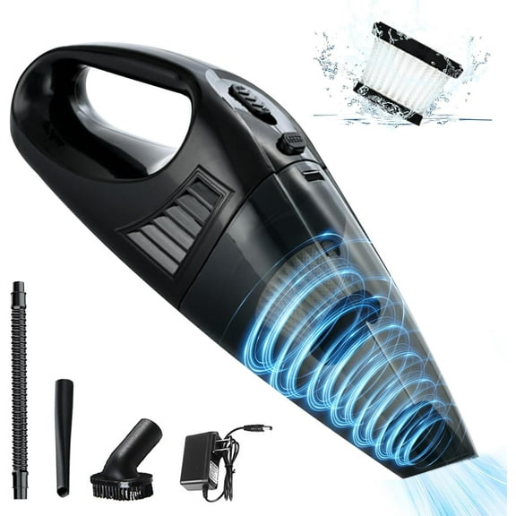 Cordless Handheld Vacuum Cleaner, Powerful 6000Pa Suction with 3-in-1 Accessories, Lightweight and Quiet, Fast Charging, Washable Filter, for Car and Home Cleaning