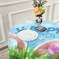 thumbnail image 6 of SKYSONIC Rabbit Ears Eggs Grass Round Tablecloth 60inch Indoor Wrinkle Free, Easter Background Circular Lace Table Cover Washable for Kitchen Party BBQ Dining Decor, 6 of 7