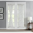 thumbnail image 2 of WARM HOME DESIGNS White Set of 2 Printed Velvet French Door Curtains 30 x 72 with 2 Tie-Backs. IFD White 30x72, 2 of 4