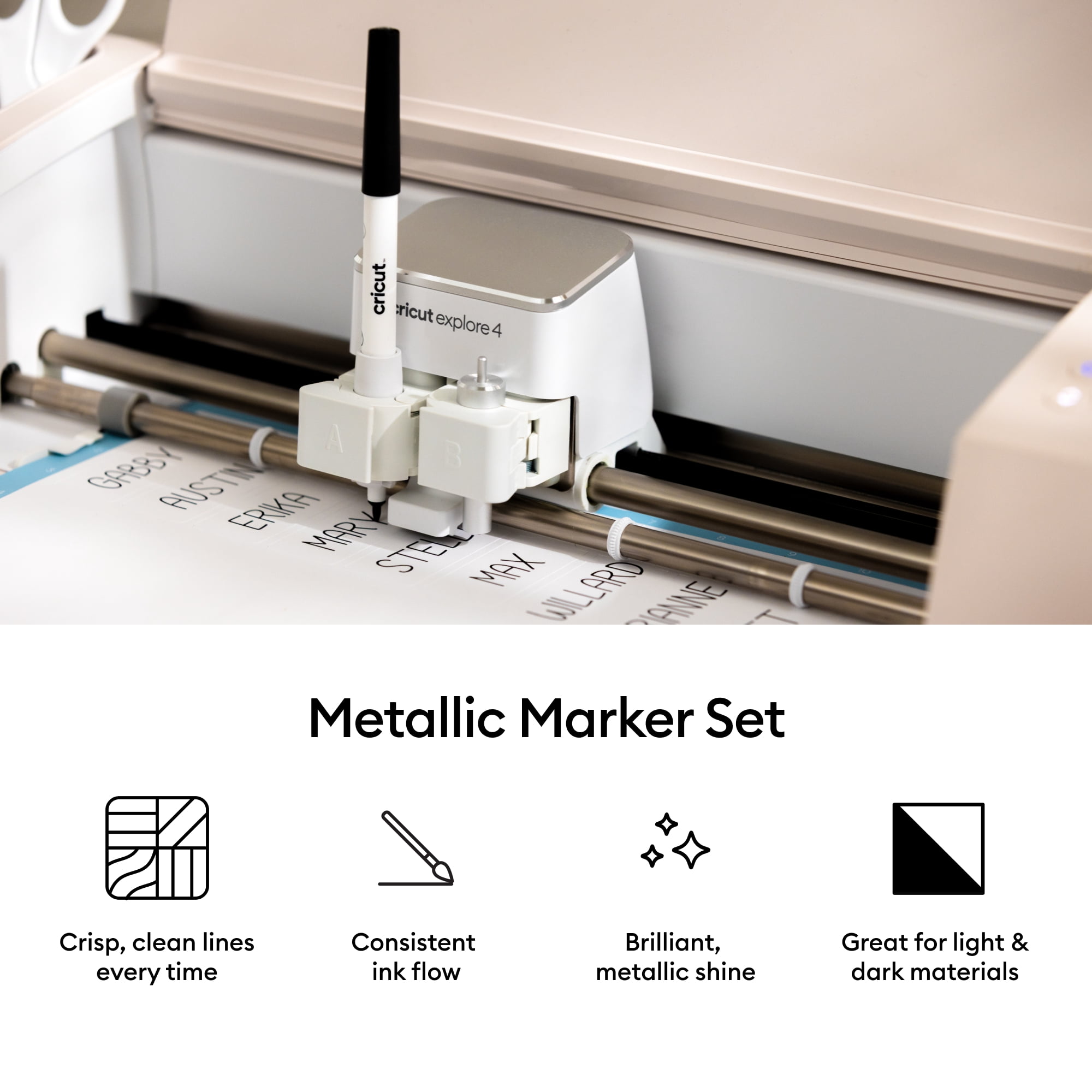 Cricut® Metallic Pen Set, 1.0 mm (5), 1.0 mm,Sampler