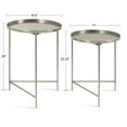 thumbnail image 5 of Kate and Laurel Ulani Modern Nesting Metal Side Tables, Set of 2, Silver, Sophisticated End Tables, 5 of 8