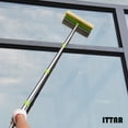 thumbnail image 2 of ITTAR Window Squeegee with 58" Extension Pole, Window Cleaning Tools, 10" Sponge Car Windshield Squeegee - Green, 2 of 8