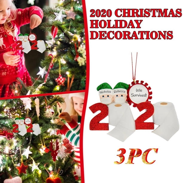 Fiudx Ofertas Flash Del Día Familia Personalizada De Adornos 2020 Decoraciones Navideñas Navideñas 2 Ml