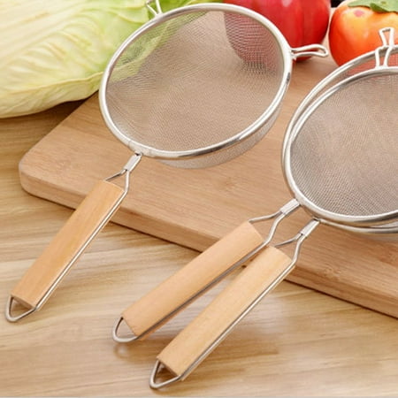 

Caihezhi Colander Portable Expandable Stainless Steel Wooden Handle Oil Strainer for Kitchen