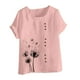 thumbnail image 4 of Vestidos Casuales Para Mujer, Blusas De Mujer De Moda Blusa informal de lino con cuello redondo, manga corta y botones para mujer, 4 of 4