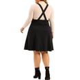 thumbnail image 3 of Agnes Orinda Women' s Plus?Size Suspender Skirt Detachable Strap A-Line Basic High Waist Overall Dress 1X Black, 3 of 5