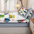 thumbnail image 5 of Manfei Police Car Zipper Twin Comforter Sets with Fitted Sheet and 2 Pillowcases,Striped Pattern Zipper Bedding Set,White,Polkadot Reversible,4pcs, 5 of 8