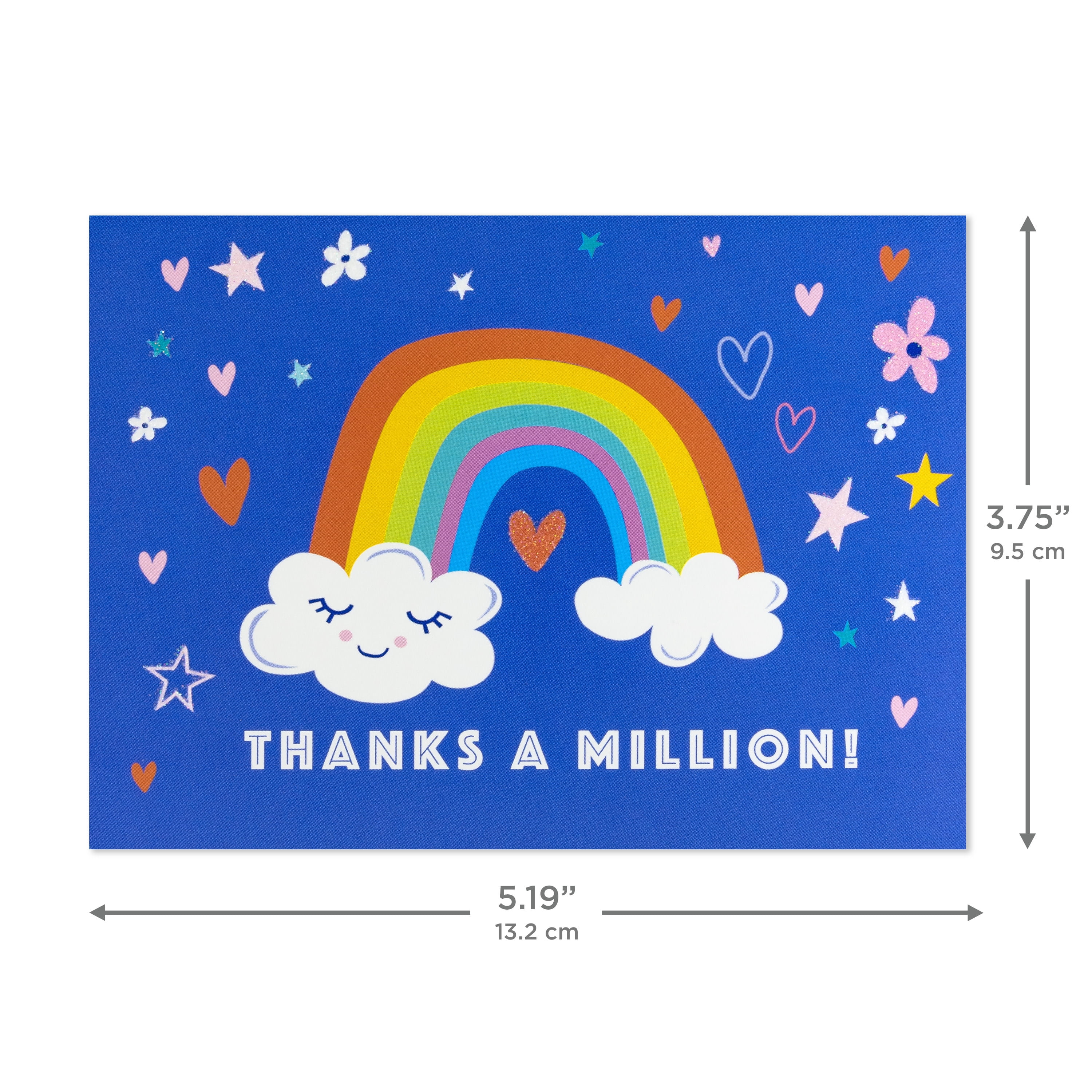 Hallmark Blank Thank You Notes (Rainbow and Clouds Kids), 10 Count
