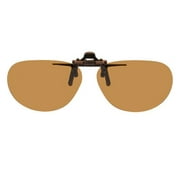 Polarized Clip-on Flip-up Plastic Sunglasses - Oval - 54mm Wide X 39mm High (122mm Wide) - Polarized Brown Lens