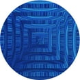 thumbnail image 1 of Ahgly Company Indoor Round Patterned Neon Blue Area Rugs, 7' Round, 1 of 6