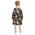 thumbnail image 3 of Girls' long-sleeved dress Cute Rabbit and Plants Girls' A-line dress with ribbed cuffs Soft and comfortable, 3 of 6