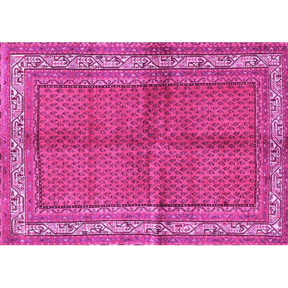 Ahgly Company Indoor Rectangle Persian Pink Traditional Area Rugs, 5' x 7'
