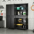 thumbnail image 4 of Fesbos Metal Garage Storage Cabinet with Locking Doors and Adjustable Shelves, Rolling Tool Storage Cabinet with 4 Wheels and 1 Drawer - 73" Steel Locking Cabinet for Garage, Warehouse, 4 of 8