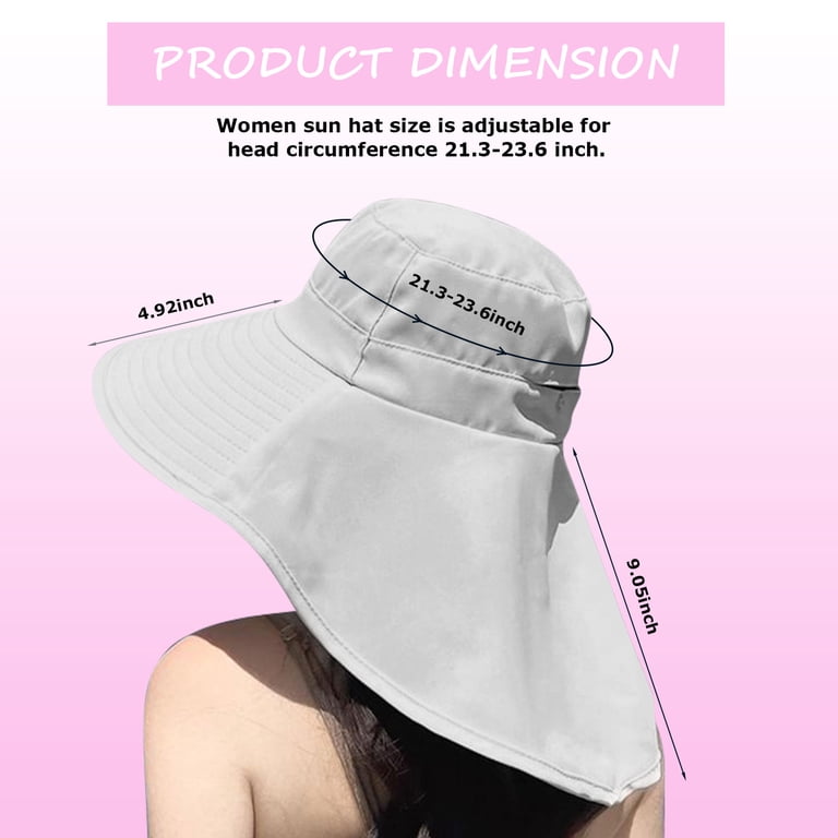 Women\'s Foldable Wide Brim Sun Hat with Neck Flap and Ponytail Hole Women main image 3