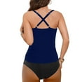 thumbnail image 5 of Ticikt Women's Metallic Shiny Bathing Suit High Waisted Triangle Tie Side Swimsuit Bikini Set, 5 of 6