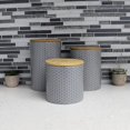 thumbnail image 2 of Honeycomb Medium Ceramic Canister, Grey, 2 of 5