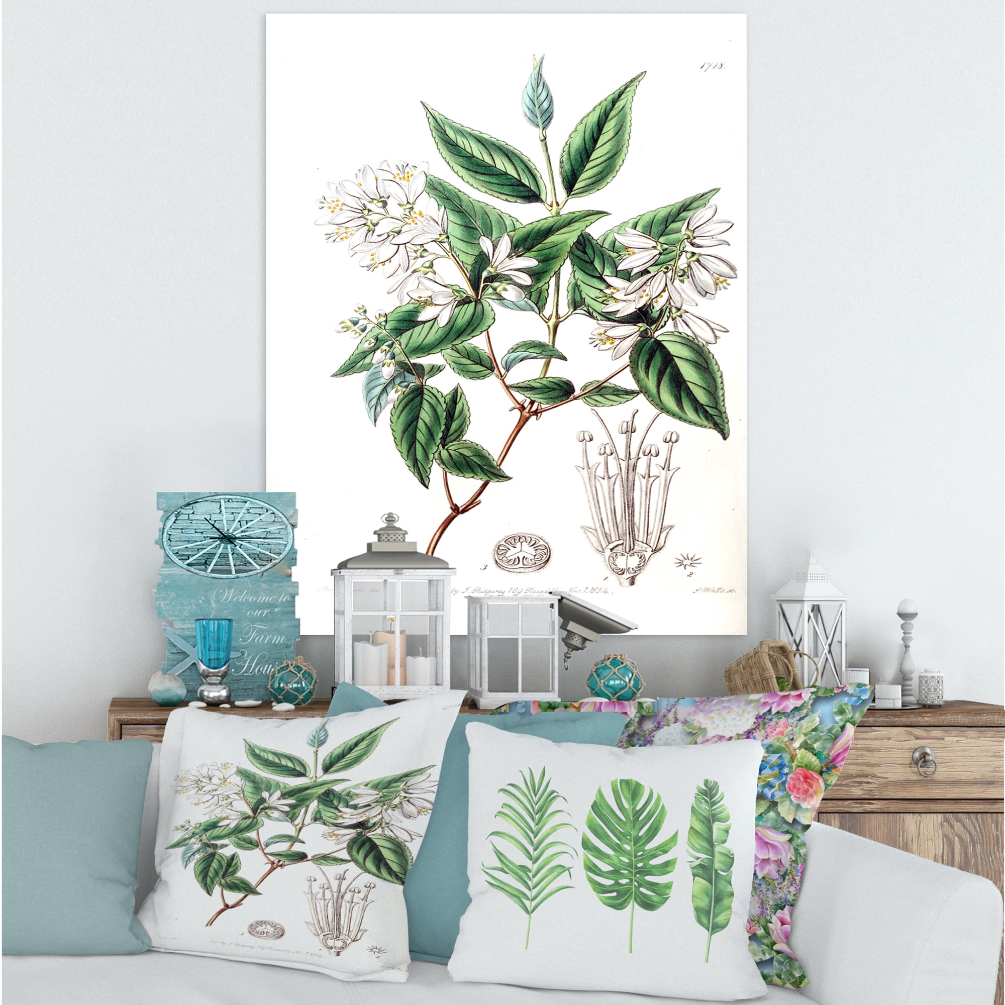 Designart ' Ancient Botanicals X ' Traditional Canvas Wall Art Print