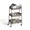 Gray, variant on Blazezo 3 Tier Rolling Utility Cart, Metal Storage Organizer, Locking Wheels, Multi-Purpose, White