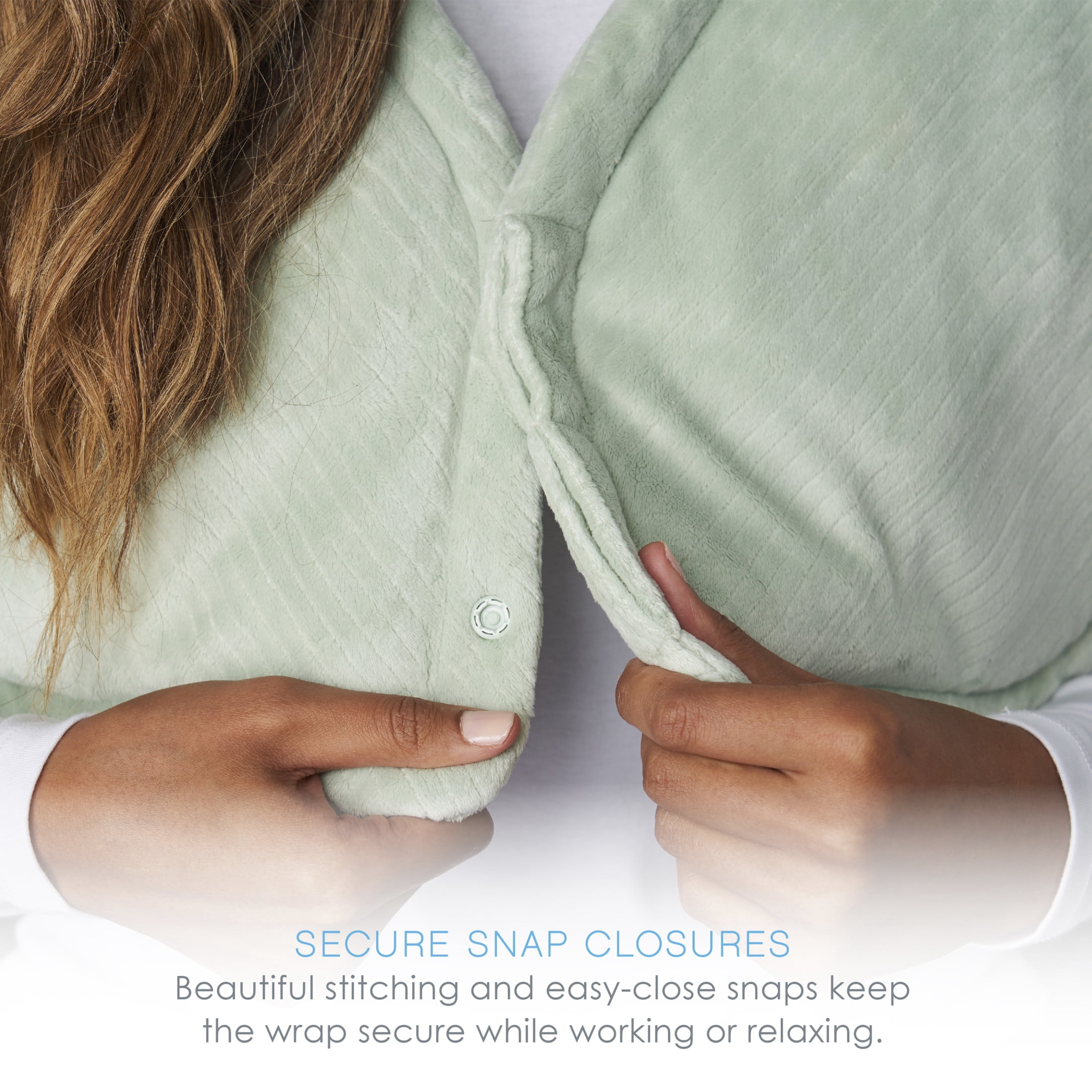 Pure Enrichment WeightedWarmth Weighted Neck and Shoulder Heating Pad - 5.5 lbs, 4 Heat Settings, BPA-Free Non-Toxic Beads, and Soft Micromink — Ideal for Neck, Shoulder, and Upper Back Pain (Jade)