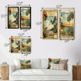 thumbnail image 4 of Designart "Vintage Florida Collage Palm Trees and Beach Scenes I" Florida Framed Wall Art Set Of 2 - Modern Green Frame Gallery Set For Office Decor, 4 of 6