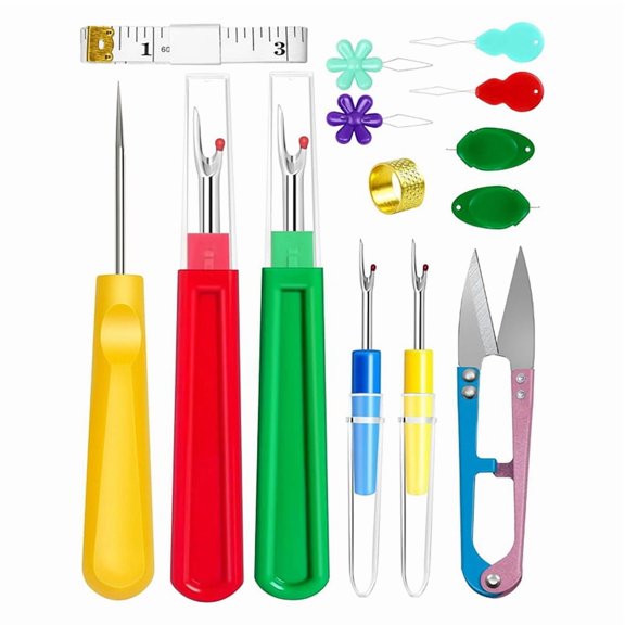 Symkmb Seam Rippers for Sewing - 2 Big and 2 Small- Remover Tools, Thread Ripper, Embroidery Removal Tool plastic Multicolor