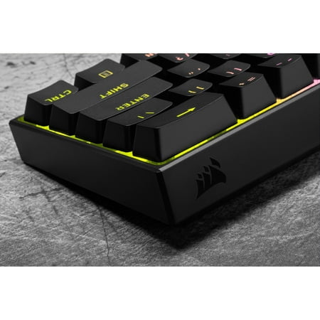CORSAIR - K65 RGB Mini Wired 60% Mechanical Cherry MX SPEED Linear Switch Gaming Keyboard with PBT Double-Shot Keycaps - Black
