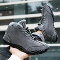 thumbnail image 4 of Mens Womens Winter Hiking Boots Wide Toe Box Minimalist Barefoot Snow Booties Zero Drop Outdoor Slip on Ankle Sneakers, 4 of 7