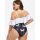 thumbnail image 4 of Hombro más el tamaño del unicornio Estrellas de la luna fría volantes traje de baño Rosegal Leggings de talla grande, 4 of 5