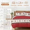 thumbnail image 6 of Christmas Snowflake Comforter Set Twin Size, Red and Black Buffalo Plaid Soft Bedding Set for Man Woman, 4 Pieces Duvet Cover Set with Fitted Sheet, 2 Pillowcases, 6 of 9