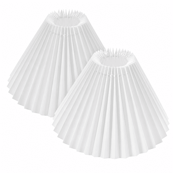 Florvian 2pcs Home Pleated Lampshade Cloth Lampshade Cover Pleated Lamp Shades for Table Lamps