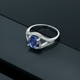 thumbnail image 4 of Gem Stone King 3.00 Ct Round Blue Created Sapphire 925 Sterling Silver Ring (Size 5), 4 of 4