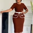 thumbnail image 3 of Women's Elegant Sheath Dresses Belted Ruched Work Cocktail Party Midi Dress, 3 of 5