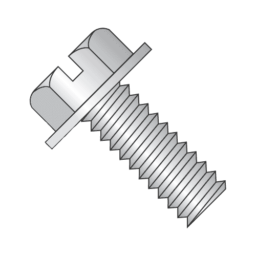 10-24 x 7/8" Machine Screws / Slotted / Indented Hex Washer / 18-8 Stainless Steel (Quantity: 2000 pcs)