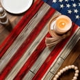 thumbnail image 4 of Table Runners 72 Inches Long, Vintage American Flag Cotton Linen Kitchen Dining Coffee Table Runner for Party Home Decor, Retro USA Flag Wooden Tabletop Dresser Scarves Runner Decor 14x72 Inch, 4 of 9